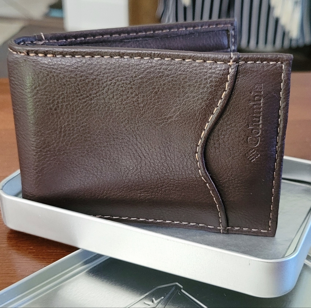 Columbia Brown Leather Mens Wallet - Picture 3 of 12